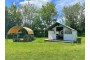 Glamping Pioneer Camps at Top of the Woods - with your own covered camp kitchen, firepit & everything you need for outdoor cooking & dining! 